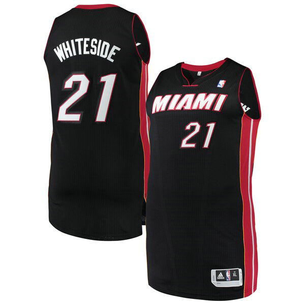 Maillot nba Miami Heat adidas Fini authentique Homme Hassan Whiteside 21 Noir